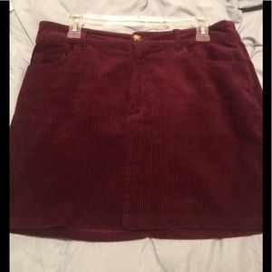 Maroon Corduroy Skirt